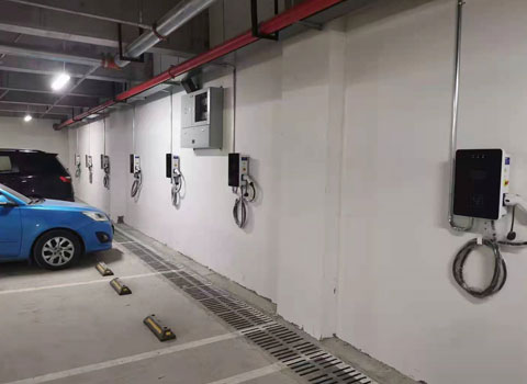 重慶7kw立柱壁掛式交流充電樁重慶萬州區(qū)恒產項目案例